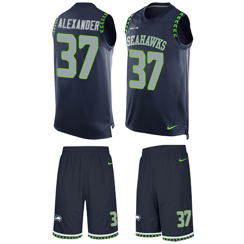 Men's Limited Shaun Alexander Nike Jersey Navy Blue - #37 Tank Top Suit NFL Seattle Seahawks